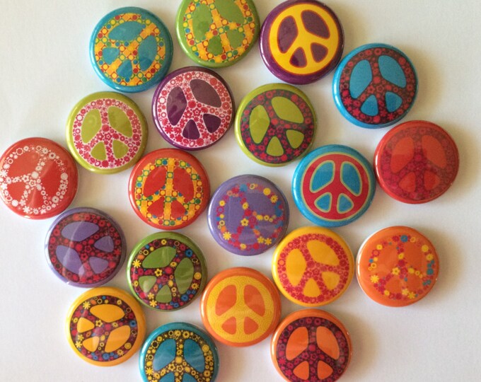 Peace Sign Gift Set of 20 Buttons Pinback Flatback Hollowback - Etsy