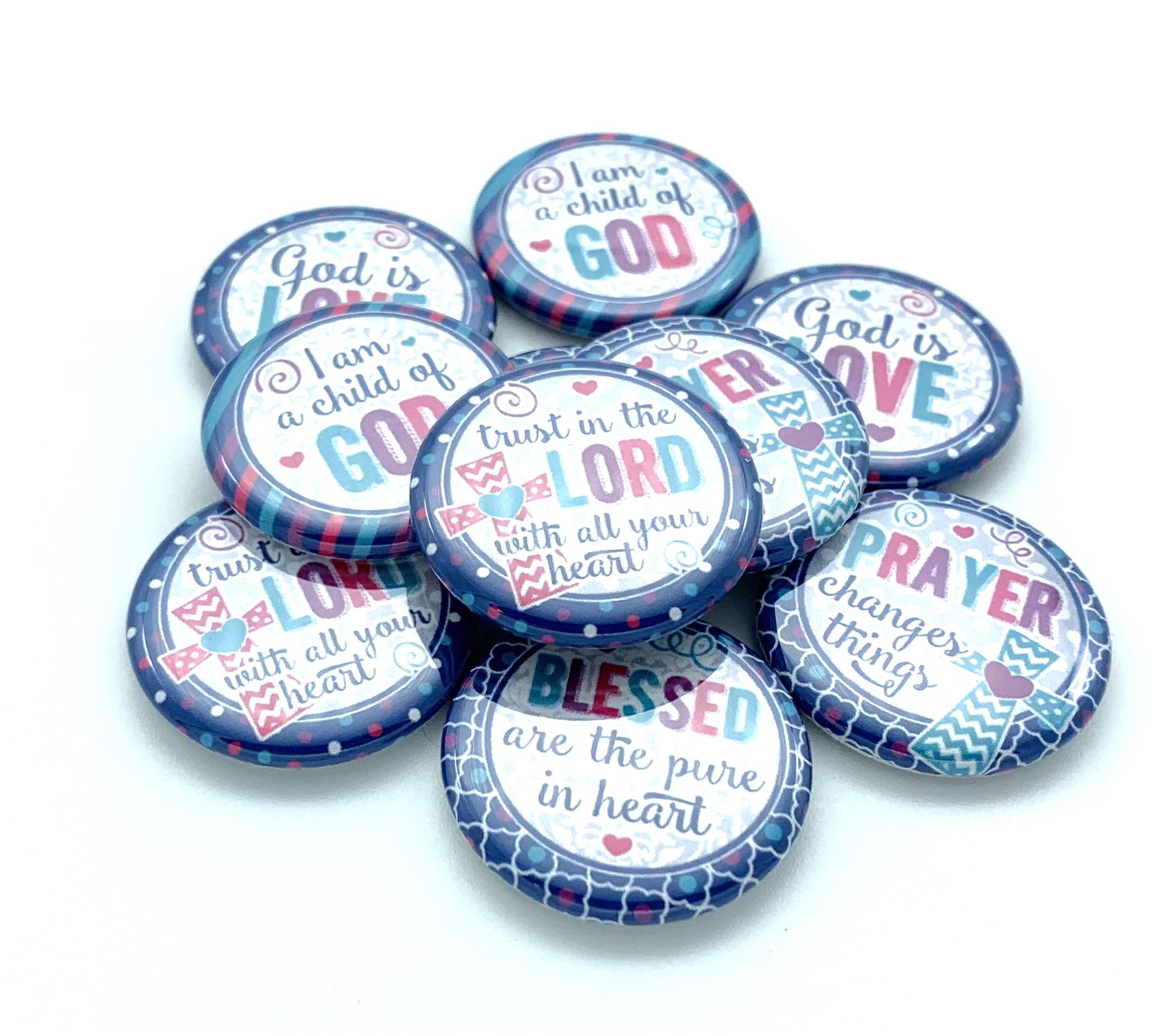 TEN Inspirational Bible Buttons. Various Sizes and Back Types. Great ...