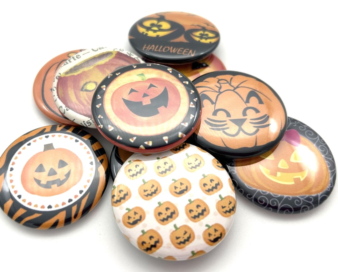 Halloween Party Favor (set of 10) Buttons. Choose 1" 1.25" or 1.5" Pin ...