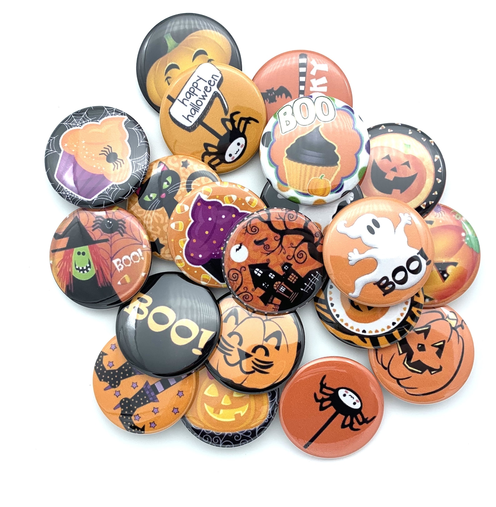 Lot of 20 Halloween Buttons Choose From Various Sizes and Back Types - Etsy