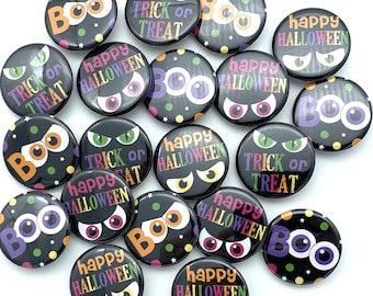 Spooky Halloween Buttons - Trick or Treat Party Favors - Set of 20