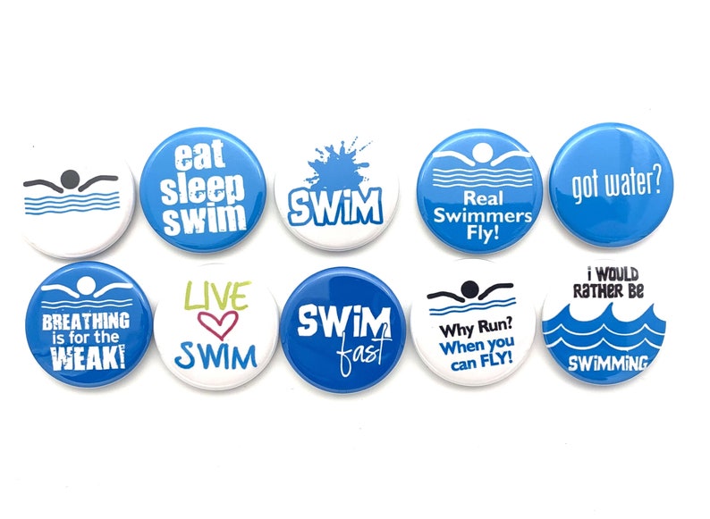 Swimmer Pins TEN (10) Pack. Swim Meet Award or Swimming Gift Idea ...