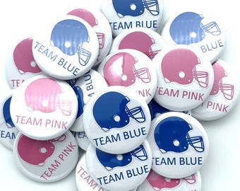 TWENTY football pink and blue gender reveal PINS / various sizes / team pink and team blue