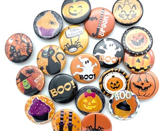 Lot of  20 Halloween buttons choose from various sizes and back types