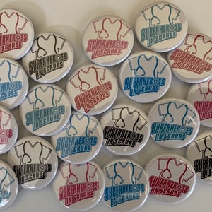 nursing and nurse theme set of 20 buttons.  1" or 1.25" choose from pins, flat, hollow or magnets