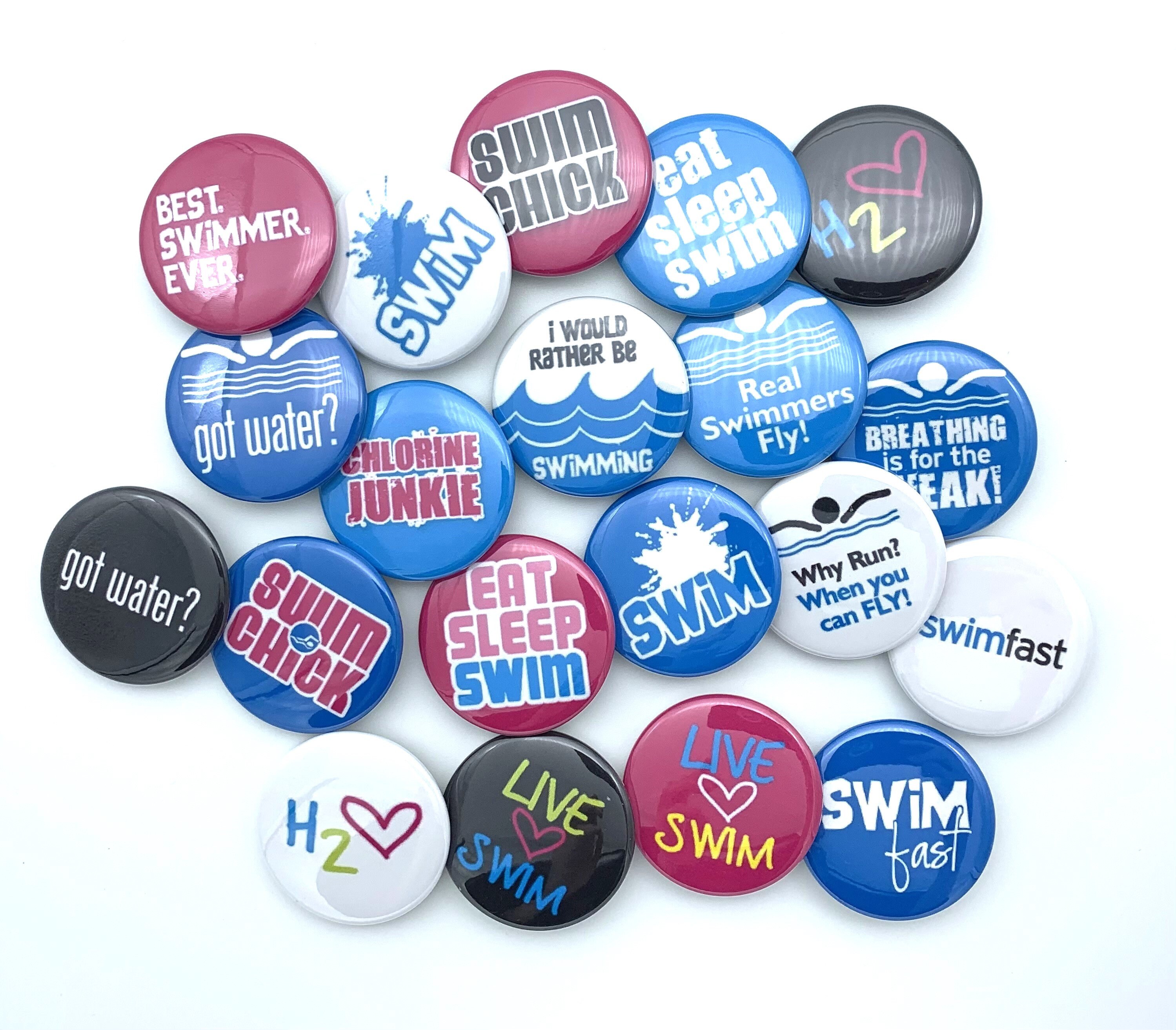 Swim Team Swimmer Buttons (20 Pack) 1