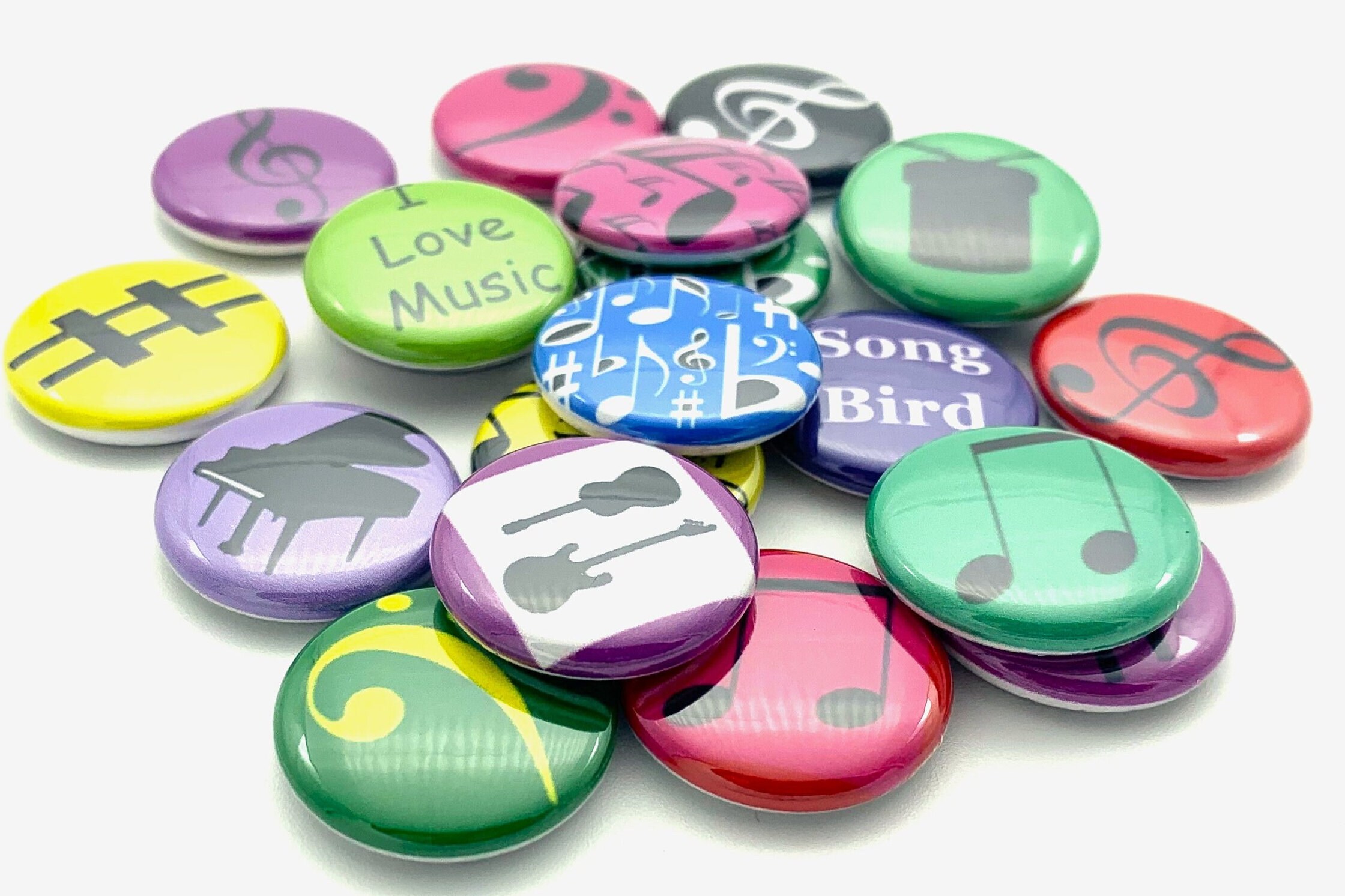 Music Note Buttons (set of 20) Piano or Guitar Student Prize or Gift ...