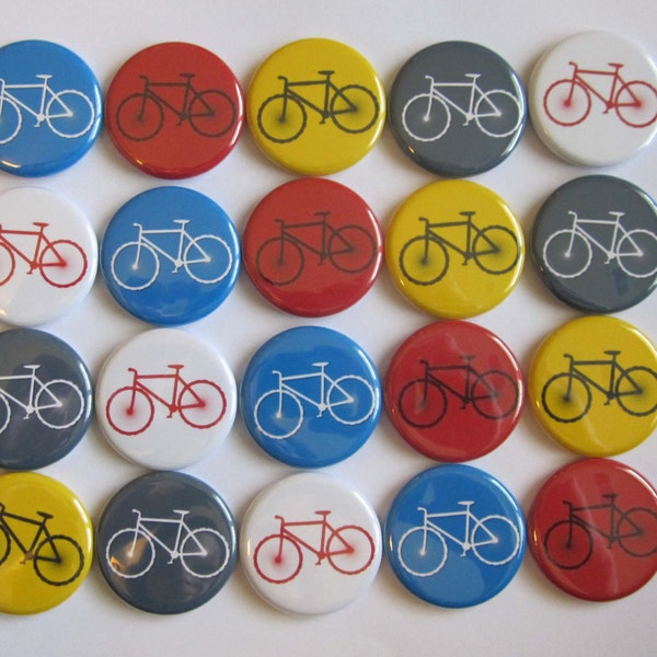 bicycle cycling (20 pack) buttons choose pin, flat, hollow or magnet 1", 1.25" or 1.5"