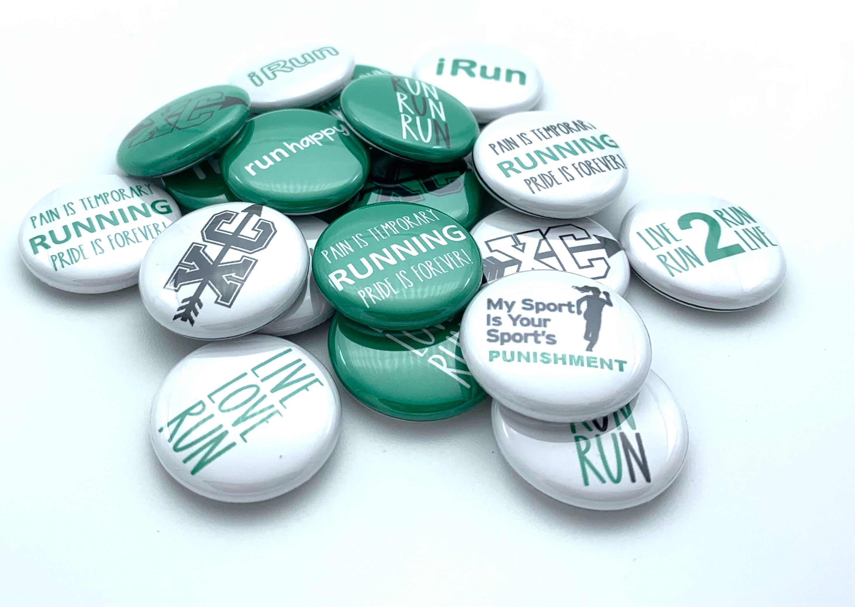 Green and White Cross Country Runner Pins Set of 20. Great XC Team Gift ...