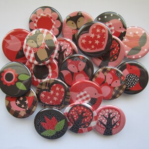 Set of 20 1 or 1.25 inch Buttons Pinback Flatback or Hollowback