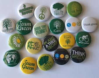 2 1/4"  Ecology  pinbacks  punk Lot of 3 "LOVE THE EARTH" BUTTONS pins  NEW