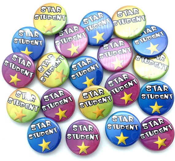 Star Student Buttons Student Of The Year Reward Buttons Pin Badges