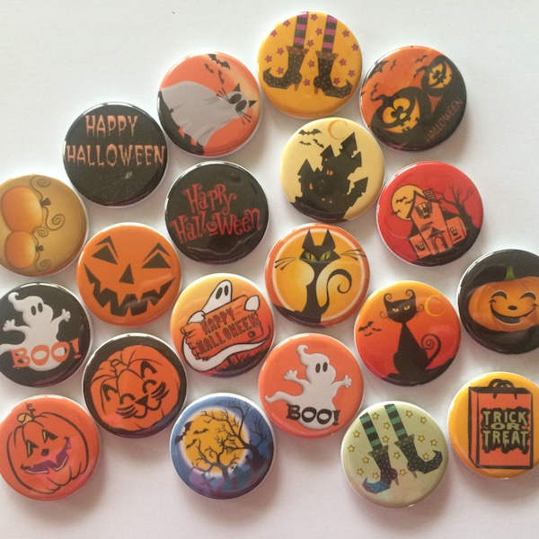 Lot of  20 Halloween 1" or 1.25" buttons