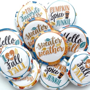 10 Fall / Autumn  themed buttons set of 10 (TEN) various sizes and back type