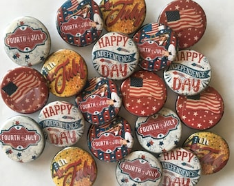 4th of July Independence Day lot of 20 Buttons.