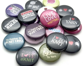 I love knitting (20 pack) buttons / variety of sizes and backs / great gift