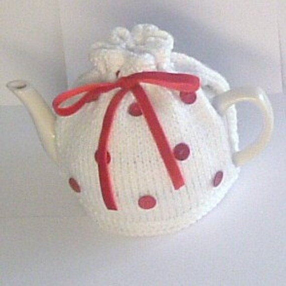 Items similar to White and Red Tea Cosy Made to Order on Etsy
