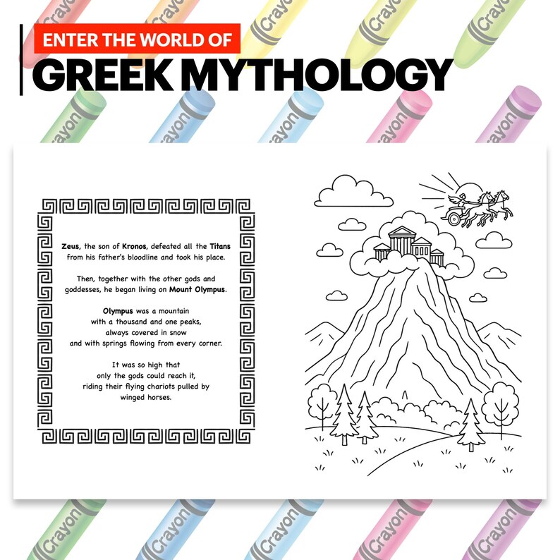 Greek Mythology Coloring Book for Kids: Olympian Gods & Goddesses ...