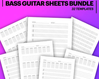 Bass Guitar Practice Sheets: 32 Printable Templates (PDF Download)