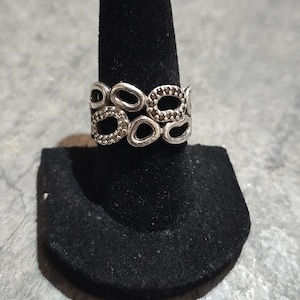 ALE/PANDORA  Sterling silver ring size 7.5 chocolate and champagne stones