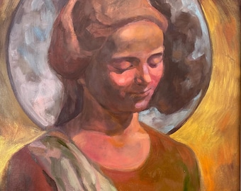 Impression d'art Vierge Marie, art chrétien moderne, cadeau catholique (8 x 10)