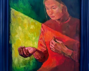 Voller Gnadenbild: Mutter Gottes, moderne christliche Kunst (24x28 gerahmt)
