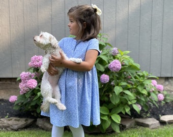 The Days of Puppies and Posies- Calico Dress Size 2-10