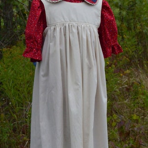 Pioneer Dress with Pinafore and Bonnet Sizes 2-8 image 2