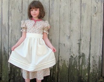 Prairie Outfit- Dress, Apron and Bonnet Sizes 2-12