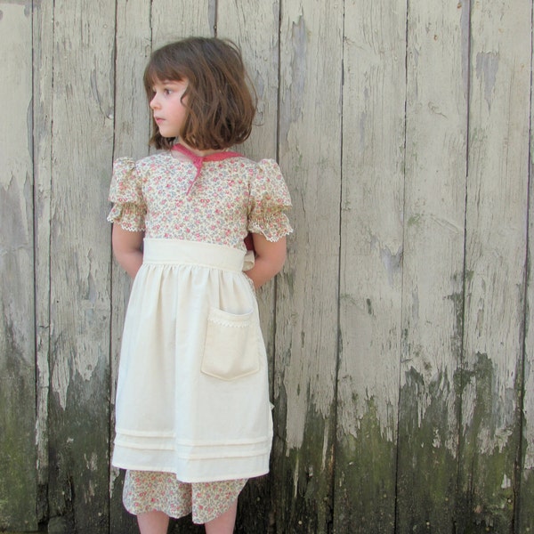 Prairie Outfit- Dress, Apron and Bonnet Sizes 2-12