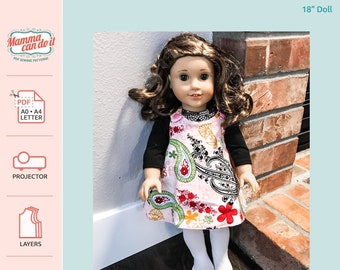 Reversible Joyful Jumper Doll Dress and Tunic PDF Sewing Pattern | 8.5X11, A4, A0, Projector | INSTANT DOWNLOAD