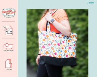 Adventure Bag PDF Sewing Pattern | Medium & Large Sizes | A0, A4, 8.5x11, Projector | INSTANT DOWNLOAD