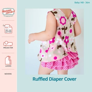 Diaper Cover PDF Sewing Pattern, Newborn-36 months | 8.5x11, A4, A0 and Projector Patterns - INSTANT DOWNLOAD