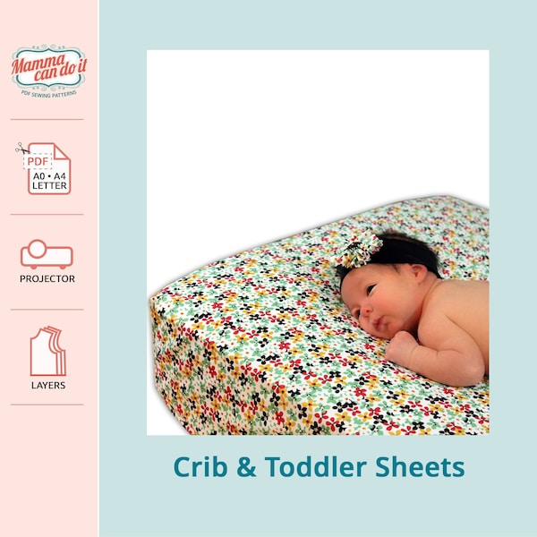 Crib & Toddler Sheet PDF Sewing Pattern | INSTANT DOWNLOAD