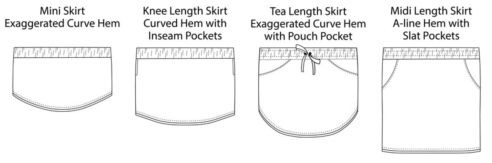 Everyday Skirt PDF Sewing Pattern Women Plus Sizes 14w-40w - Etsy