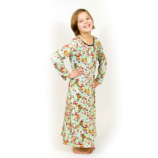 Big Girl Nightgown | Sizes 2T-16 | Projector, A0, A4, 8.5x11 PDF Sewing Pattern  - INSTANT DOWNLOAD