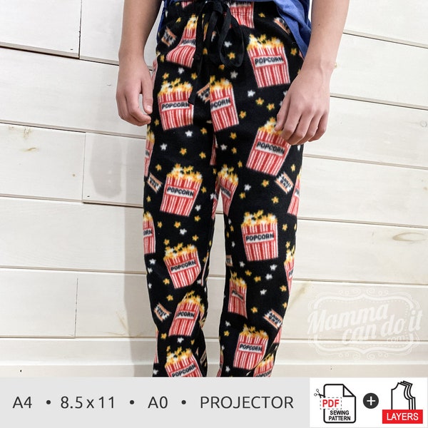 Quick Sew Woven Bottom PDF Sewing Pattern | Unisex Youth Sizes 3m - 14 | Projector, A0, A4, 8.5x11 | INSTANT DOWNLOAD