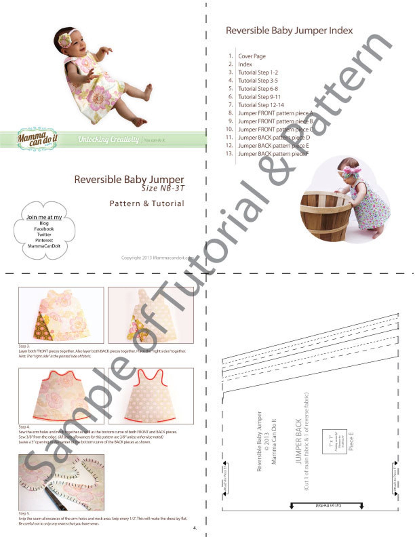 Reversible Baby Jumper PDF Sewing Pattern INSTANT DOWNLOAD | Etsy