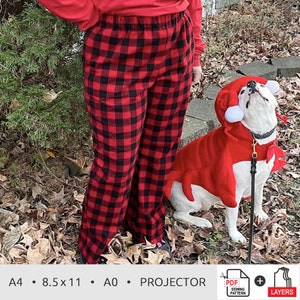 Holly Jolly Pajama PDF Sewing Pattern | Unisex Sizes xxs-6xl | Projector, A0, A4, 8.5x11 | INSTANT DOWNLOAD