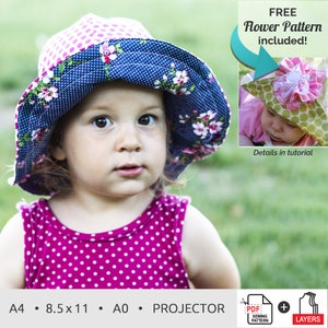 Reversible Liberty Sun Hat PDF Sewing Pattern | Sizes newborn - xxl Adult | 8.5X11, A4, A0, Projector | Bucket Hat Sewing Pattern