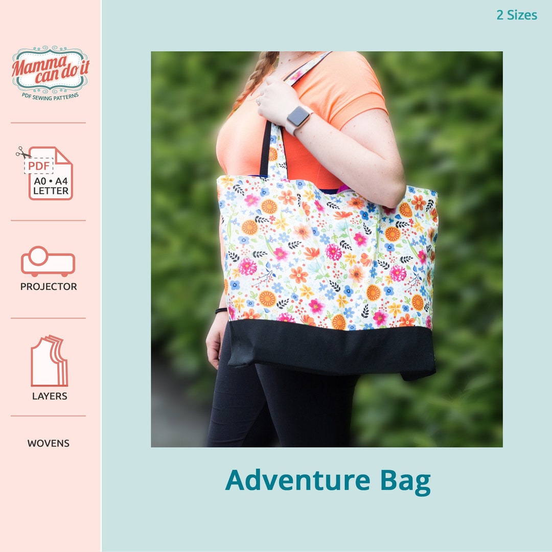Adventure Bag PDF Sewing Pattern | Medium & Large Sizes | A0, A4, 8 ...