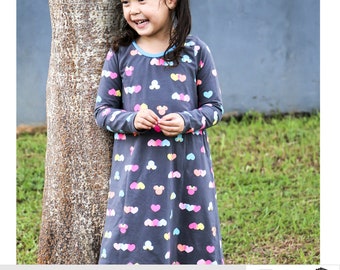 Girls Sweet Dreams Nightgown PDF Sewing Pattern | Sizes 2T-16 | Projector, A0, A4, 8.5x11  - INSTANT DOWNLOAD