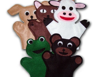 Animal hand Puppets PDF Sewing Pattern - INSTANT DOWNLOAD