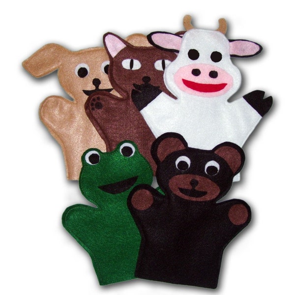 Animal hand Puppets PDF Sewing Pattern - INSTANT DOWNLOAD