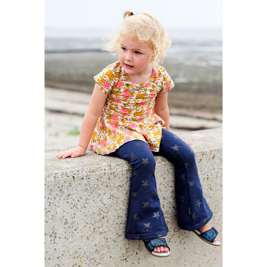 Baby Bell Bottom Pants and Shorts PDF Sewing Pattern Baby Sizes Premie 7T Projector, A0, A4, 8