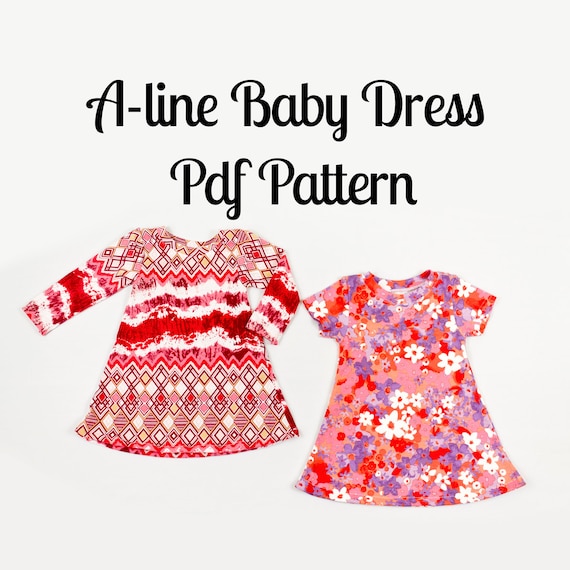 Baby Dress PDF Sewing Pattern - Made with soft knit fabric! - INSTANT DOWNLOAD