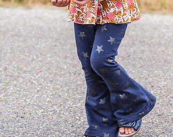 Girls Bell Bottom Pants, Capris and Shorts PDF Sewing Pattern | Girl Sizes 2T-20 | Projector, A0, A4, 8.5x11 | INSTANT DOWNLOAD