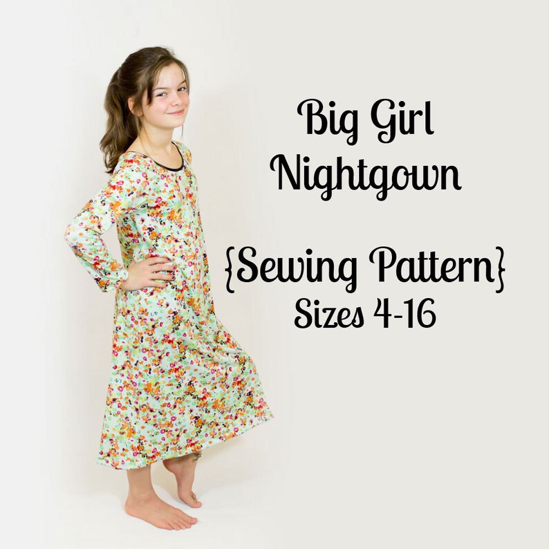 Girl Nightgown PDF Sewing Pattern INSTANT DOWNLOAD Etsy