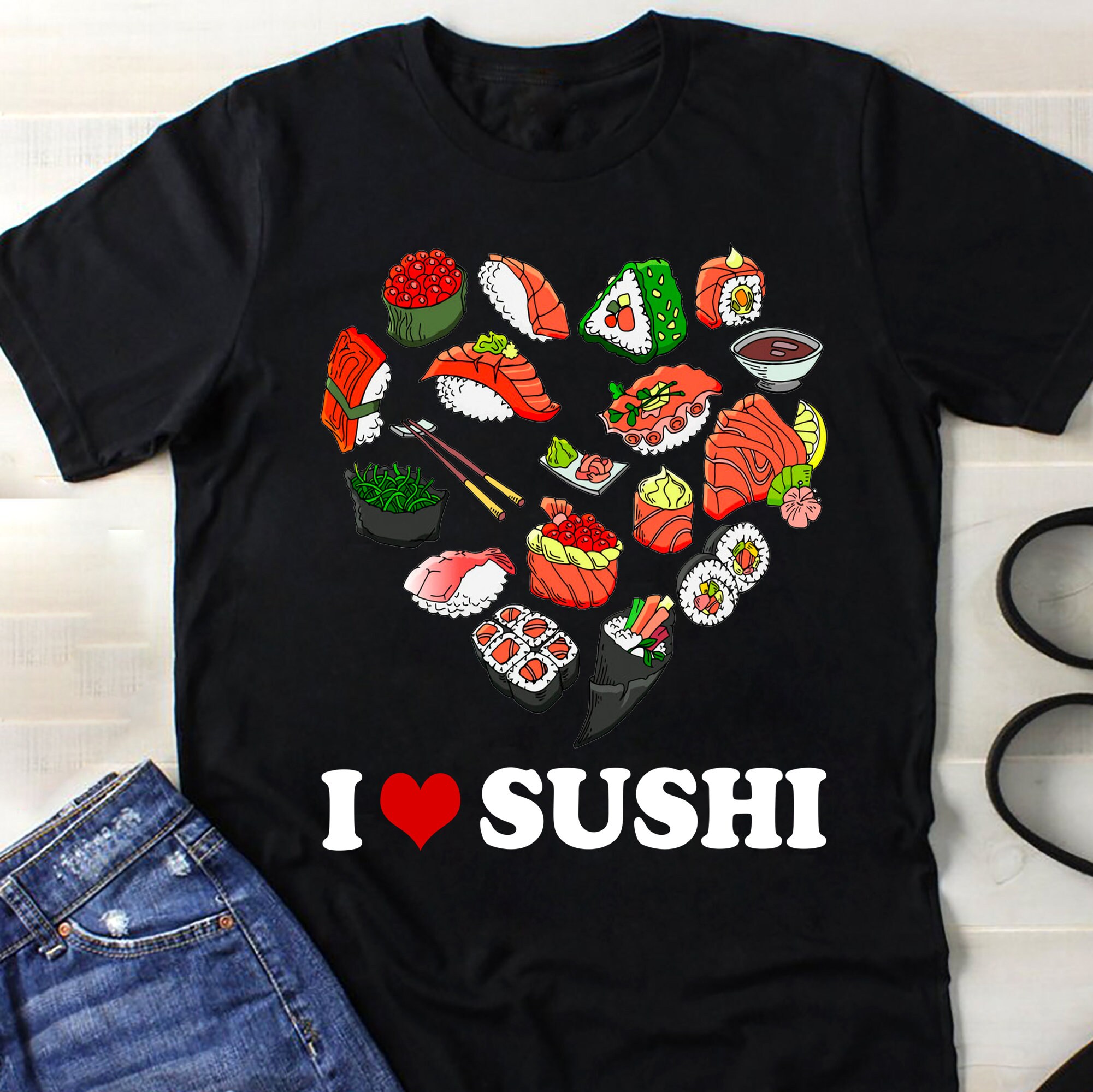 I Heart Sushi Foodie Funny Sushi Lovers Japanese Foodie Shirt - Etsy
