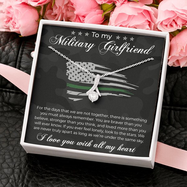 Gift For Military Girlfriend, Army Girlfriend, Deployment Gift, Gift From Military Boyfriend, Anniversary Gift, Girlfriend Necklace